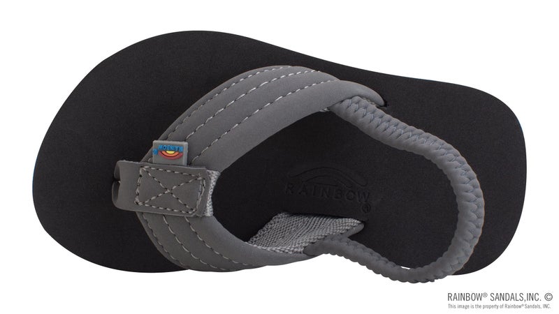Rainbow Sandals Kid's Grombow's Soft Top Rubber w/Neoprene Strap, Dark Grey, Kid's 07-08 w/backstrap B(M) US - Image 3